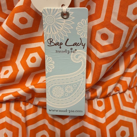 mud pie Leighton 3 Way Maxi Dress Orange/White - Picture 6 of 9